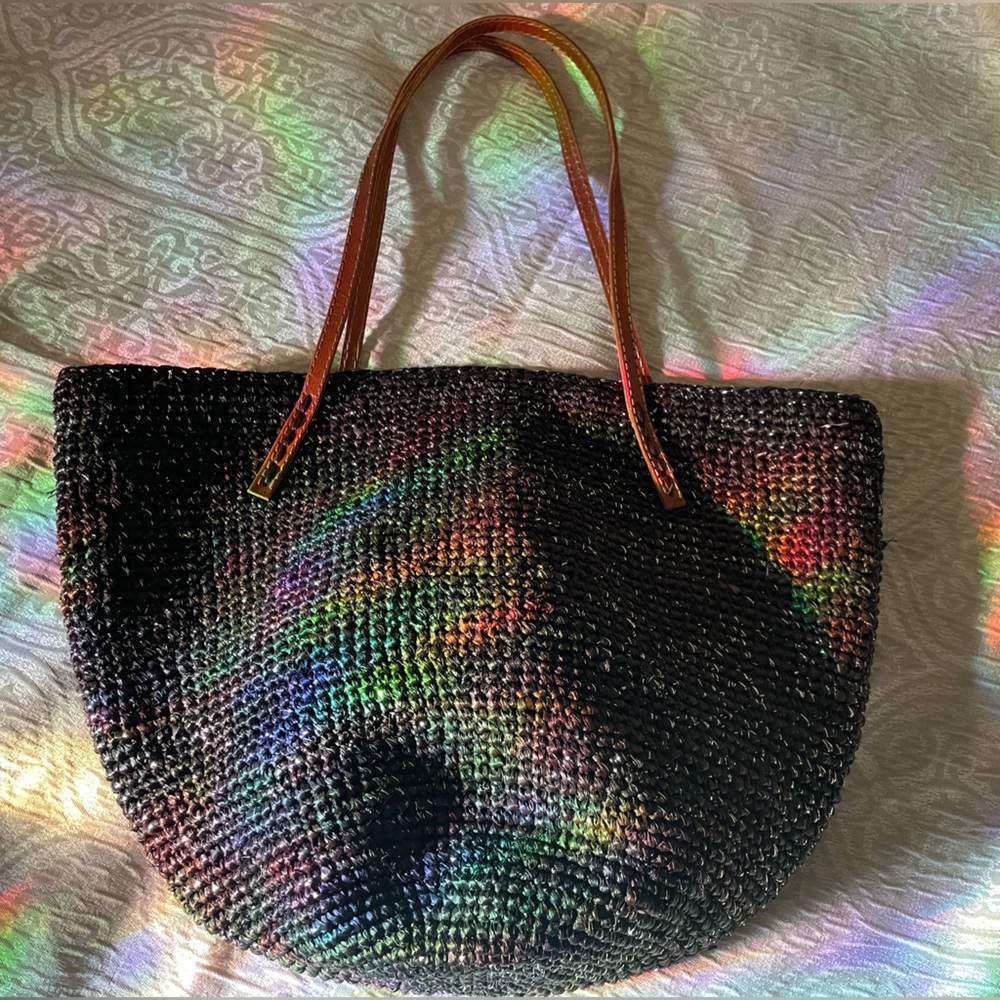 Pouch style purse dark gray tote